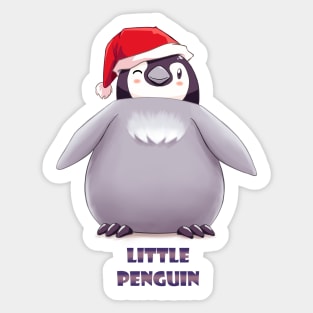 Santa Emperor Penguin Chick (Words) Sticker